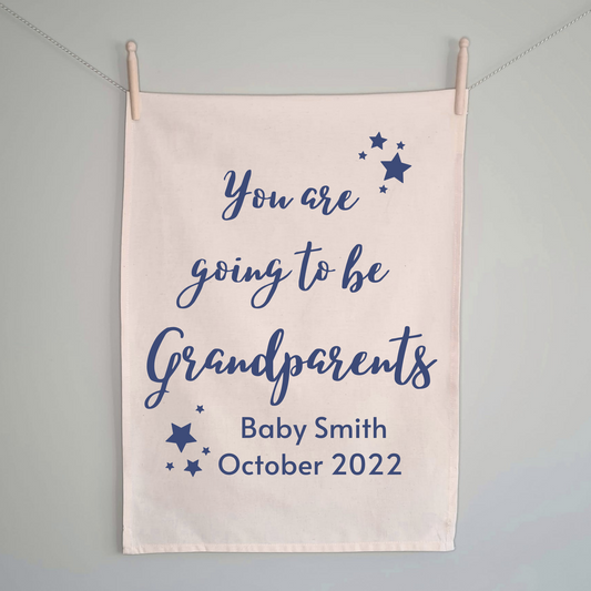 You Are Going To Be Grandparents Tea Towel - 100% Organic Cotton